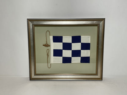 Framed International Code of Signals November (N) Linen Flag