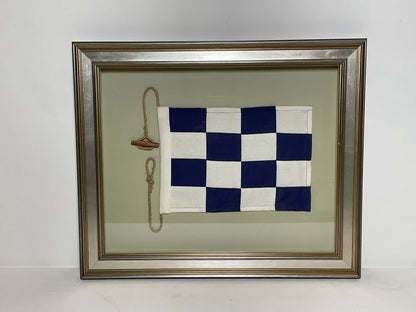 Framed International Code of Signals November (N) Linen Flag