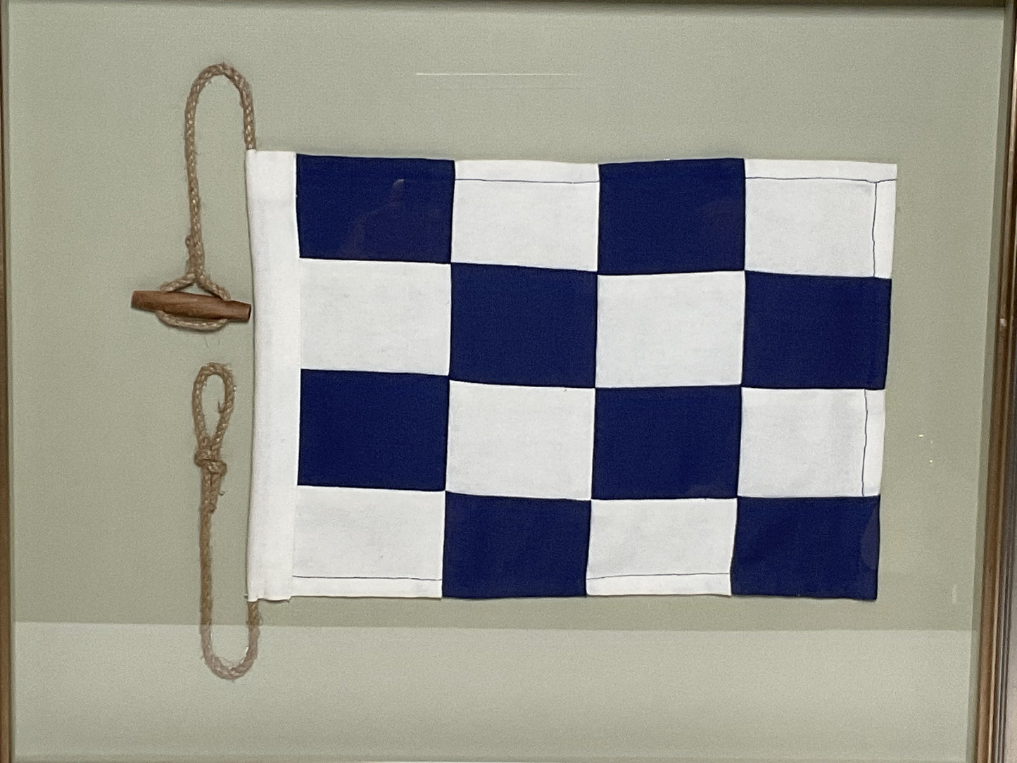 Framed International Code of Signals November (N) Linen Flag