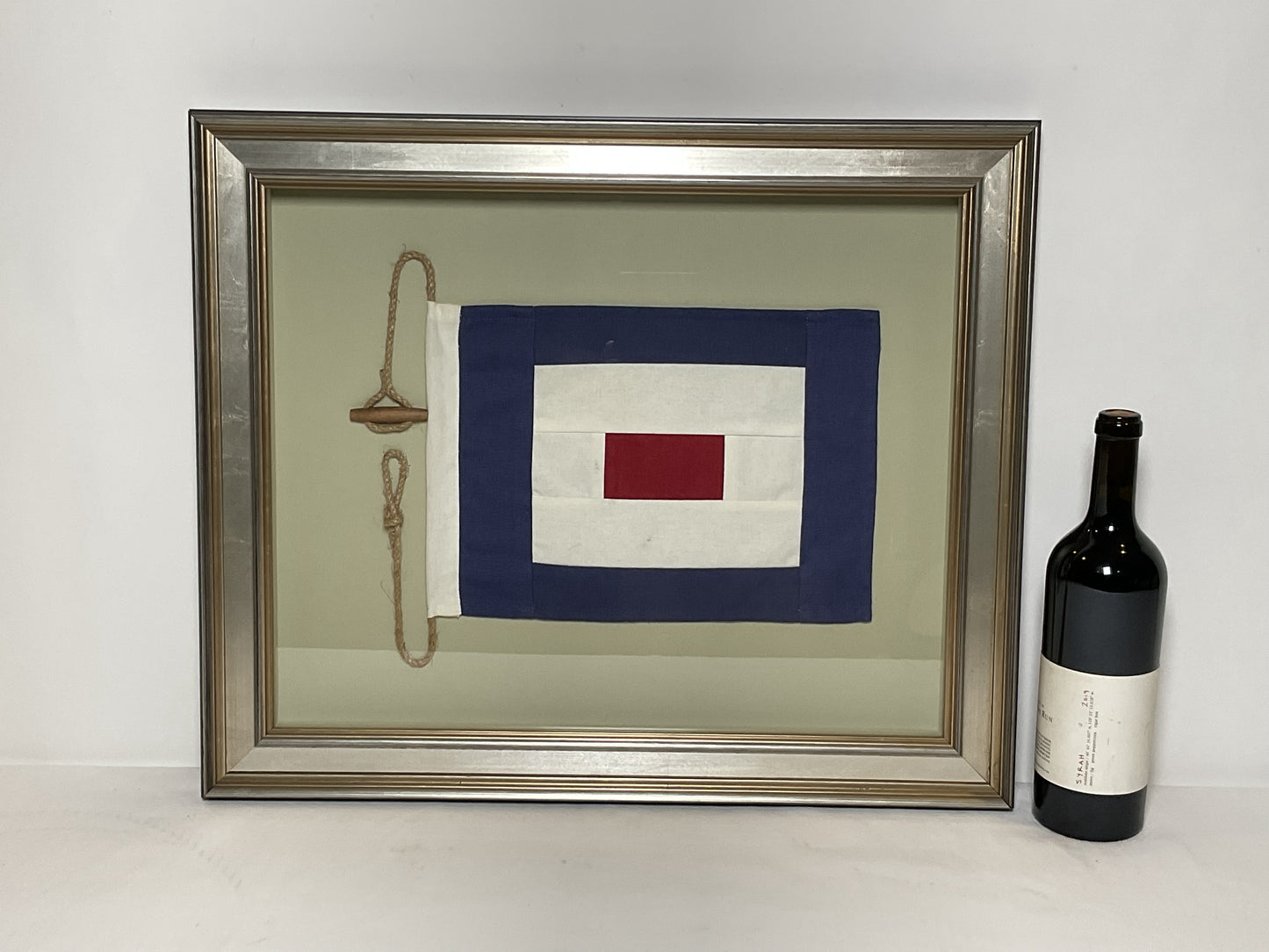 Framed International Code of Signals Whiskey (W) Linen Flag