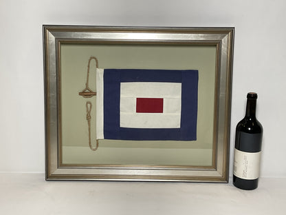 Framed International Code of Signals Whiskey (W) Linen Flag