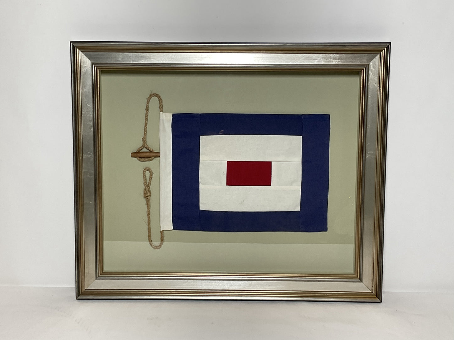 Framed International Code of Signals Whiskey (W) Linen Flag