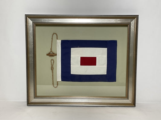 Framed International Code of Signals Whiskey (W) Linen Flag