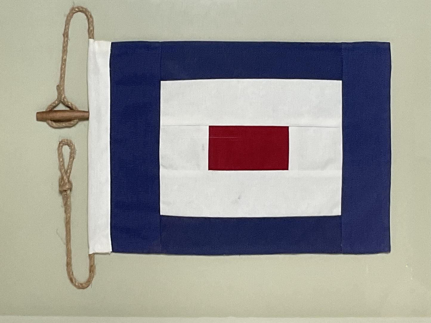 Framed International Code of Signals Whiskey (W) Linen Flag