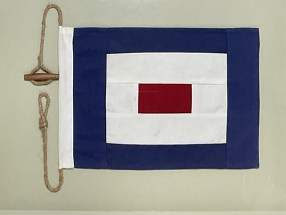 Framed International Code of Signals Whiskey (W) Linen Flag