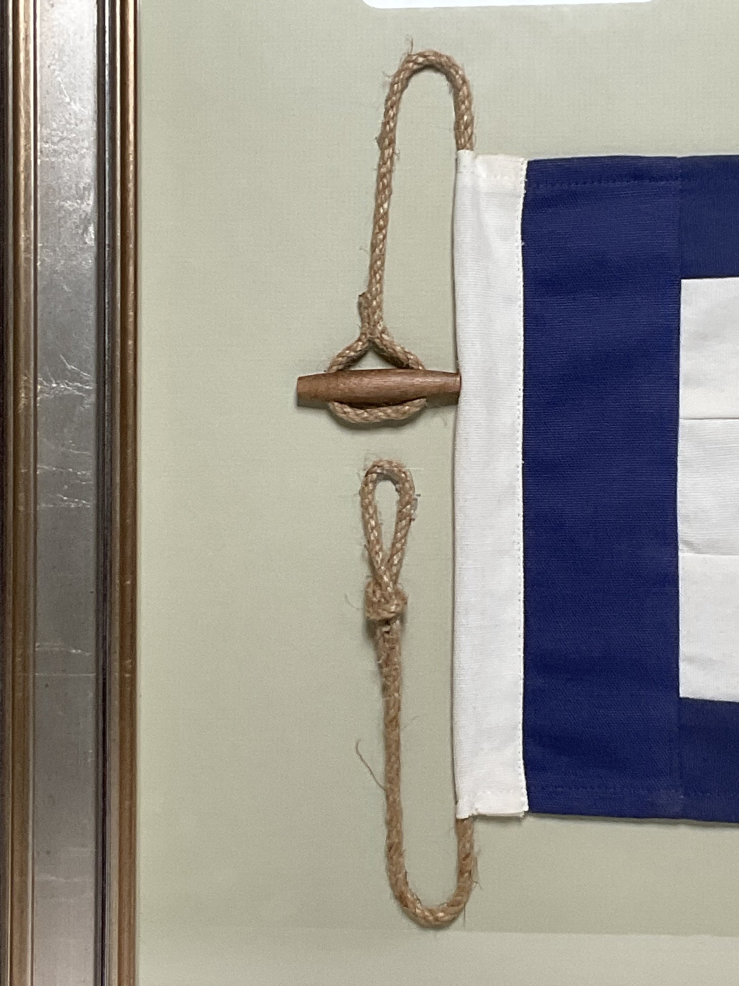 Framed International Code of Signals Whiskey (W) Linen Flag