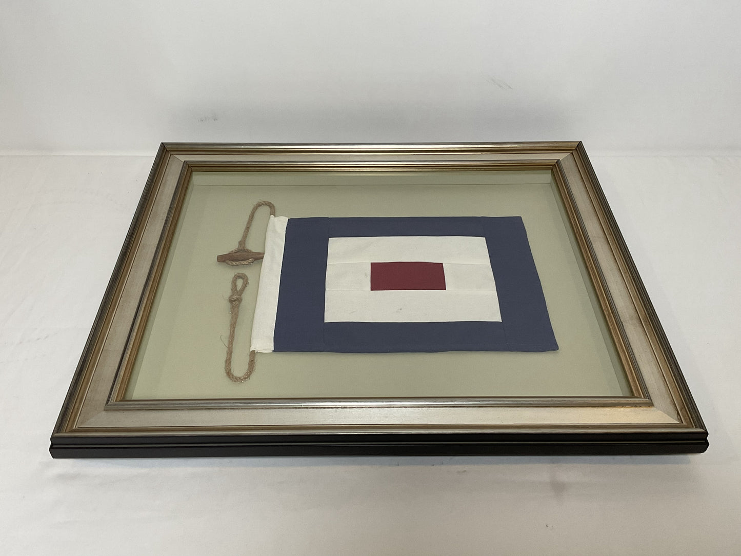 Framed International Code of Signals Whiskey (W) Linen Flag