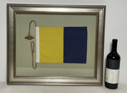 Framed International Code of Signals Kilo (K) Linen Flag