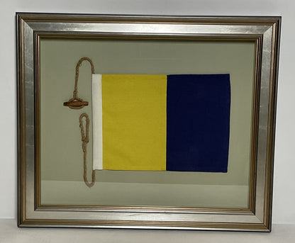 Framed International Code of Signals Kilo (K) Linen Flag