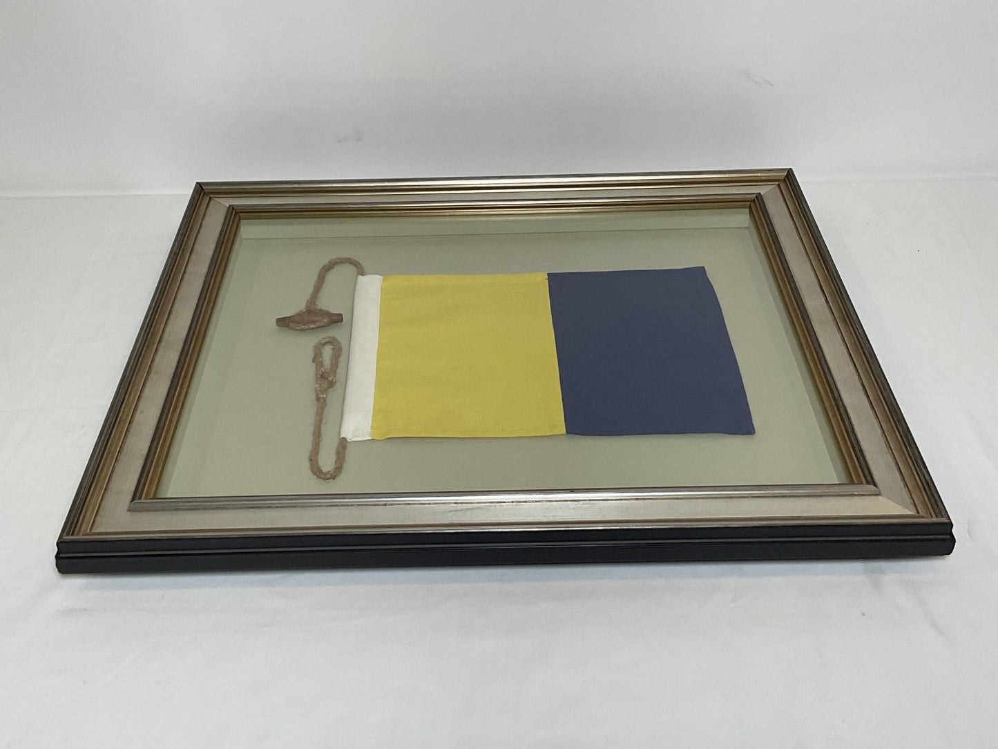 Framed International Code of Signals Kilo (K) Linen Flag