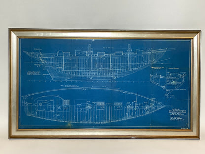 Yacht Blueprint of an Auxiliary Schooner Yacht.