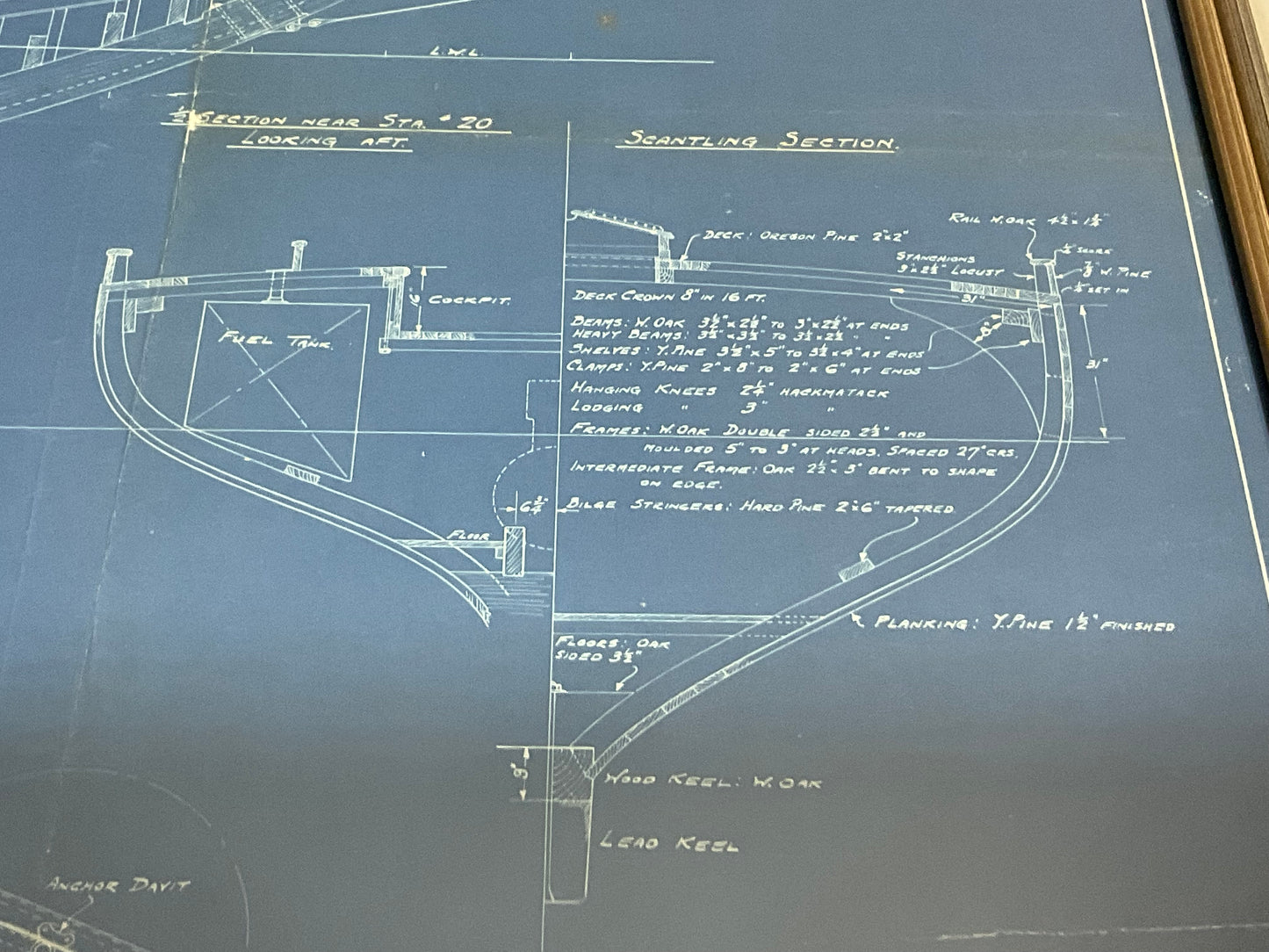 Yacht Blueprint of an Auxiliary Schooner Yacht.