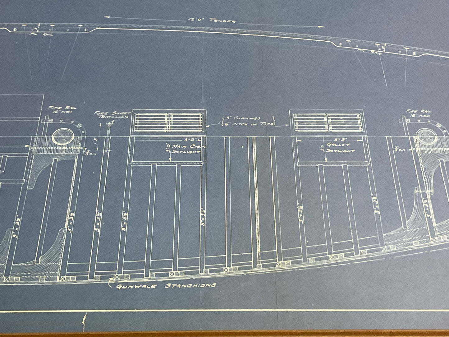 Yacht Blueprint of an Auxiliary Schooner Yacht.