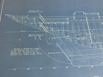 Yacht Blueprint of an Auxiliary Schooner Yacht.