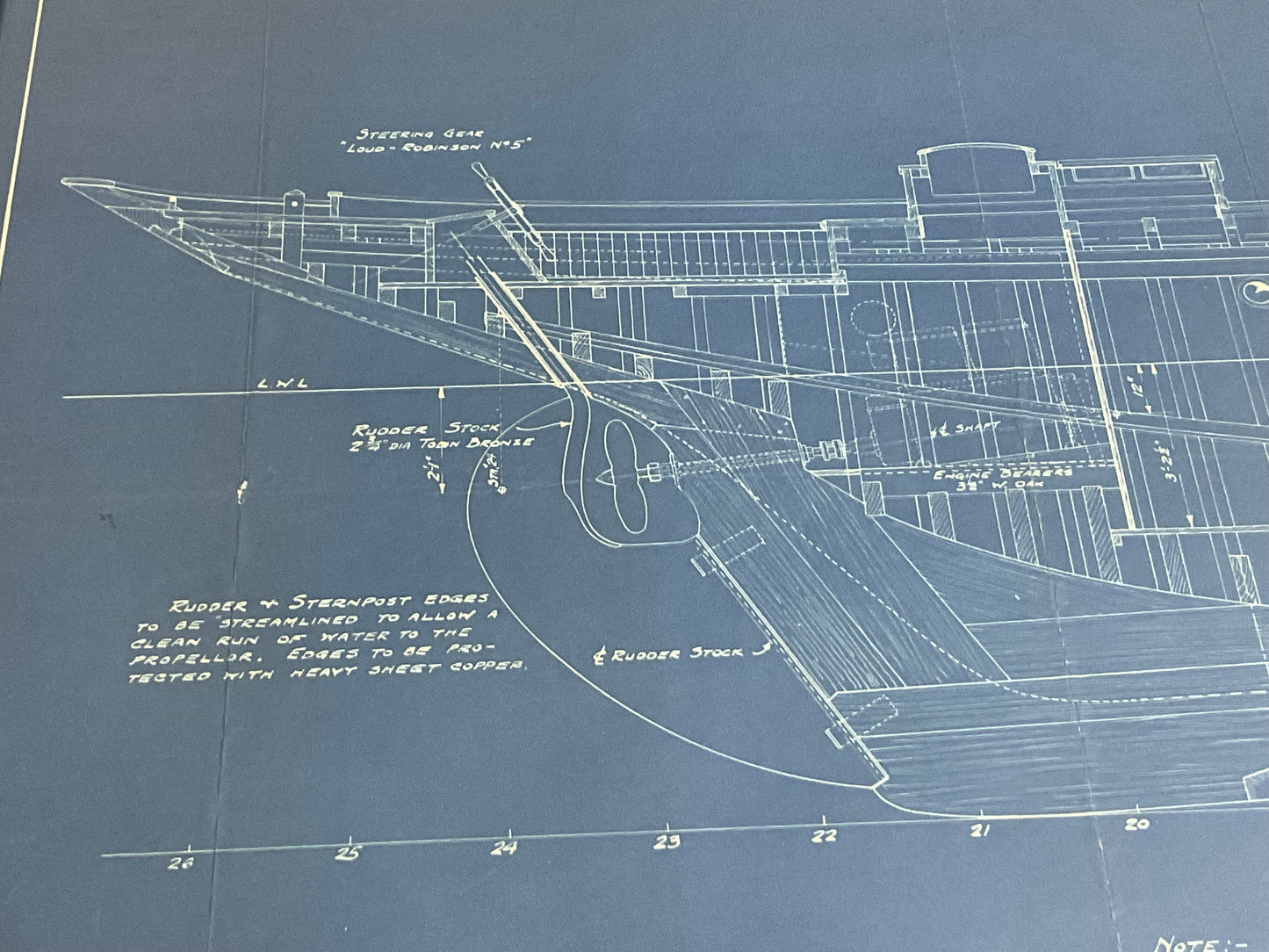 Yacht Blueprint of an Auxiliary Schooner Yacht.