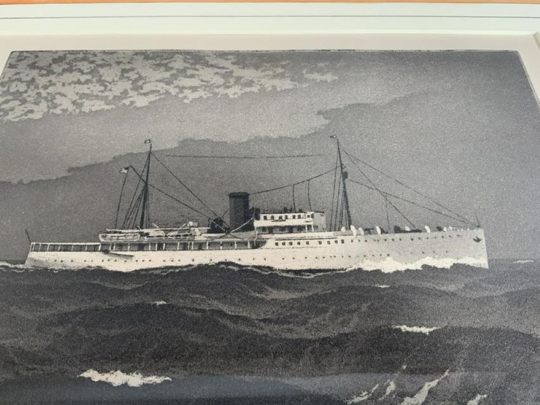 Engraving Of Steam Yacht Nourmahal - Lannan Gallery