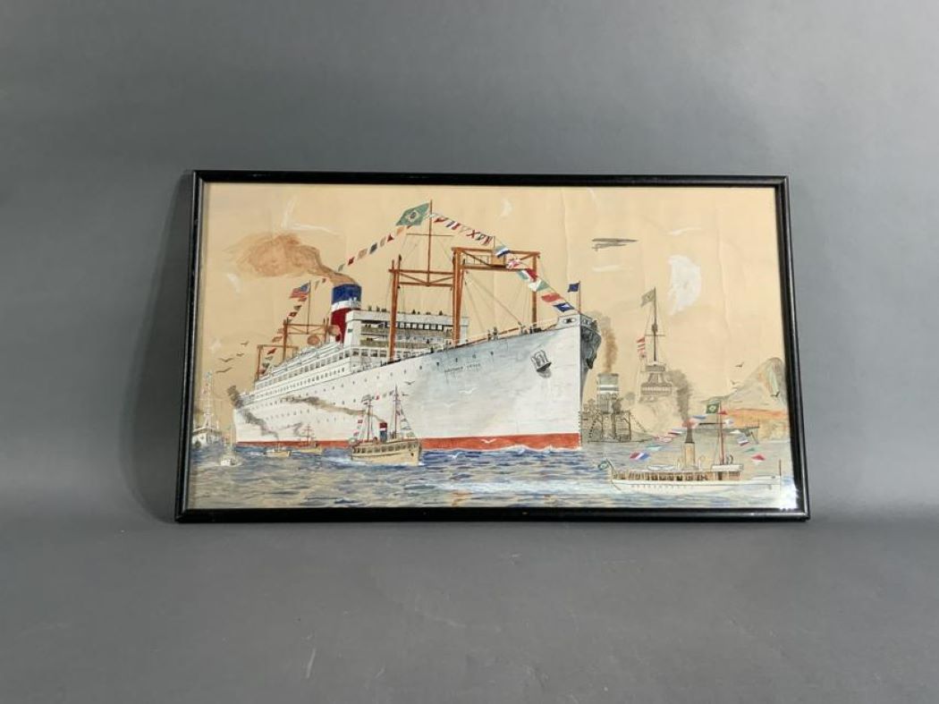 Steamship Painting Of SS Southern Cross - Lannan Gallery