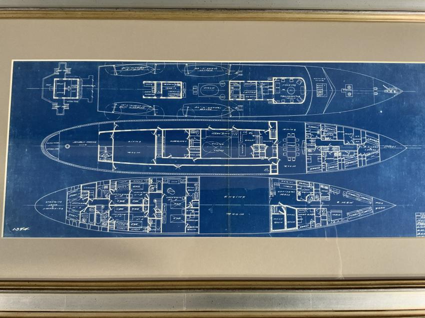 Cox And Stevens Blueprint Of Yacht Robador - Lannan Gallery