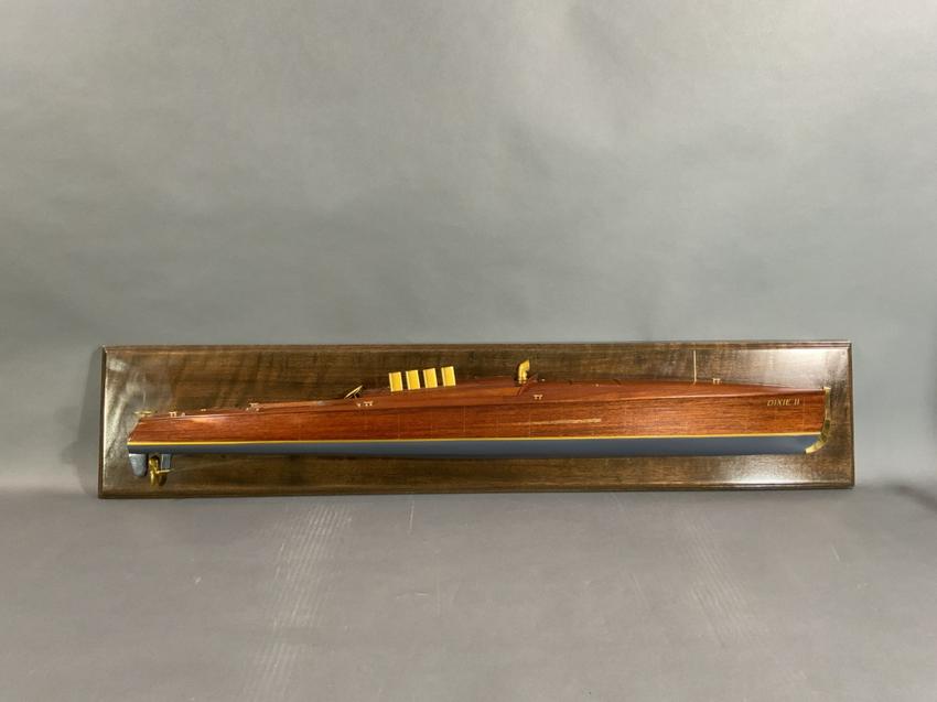 Carved Half Model of Speedboat "Dixie II" - Lannan Gallery