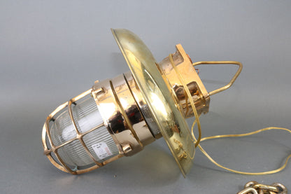 Solid Brass Ship's Light with hood - Lannan Gallery
