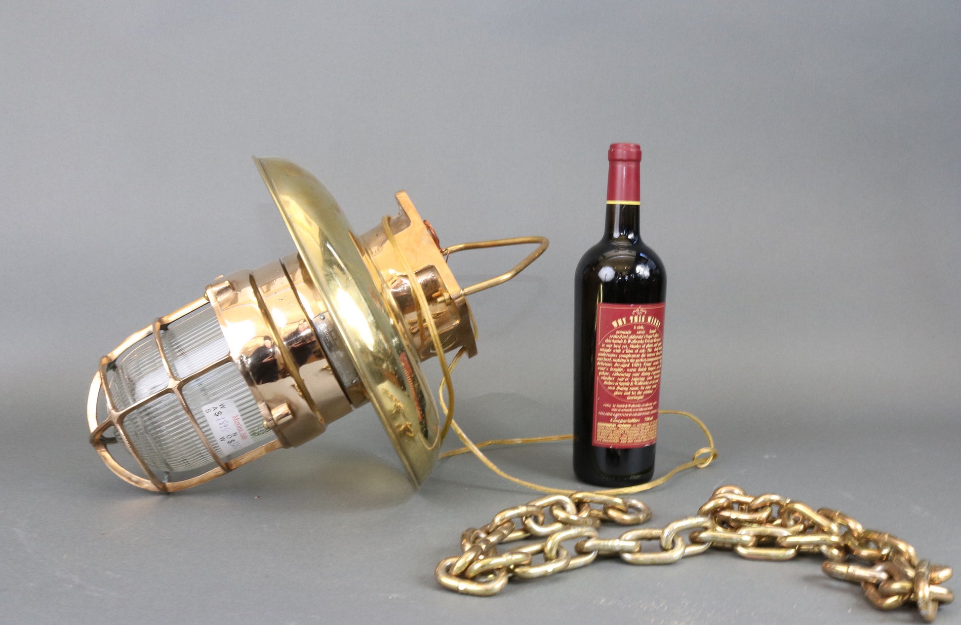Solid Brass Ship's Light with hood - Lannan Gallery