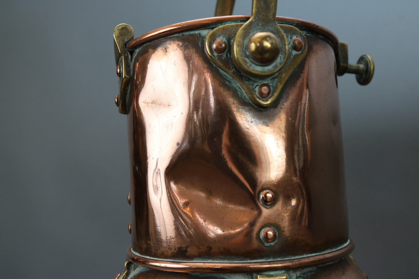 Solid Copper and Brass Starboard Lantern - Lannan Gallery