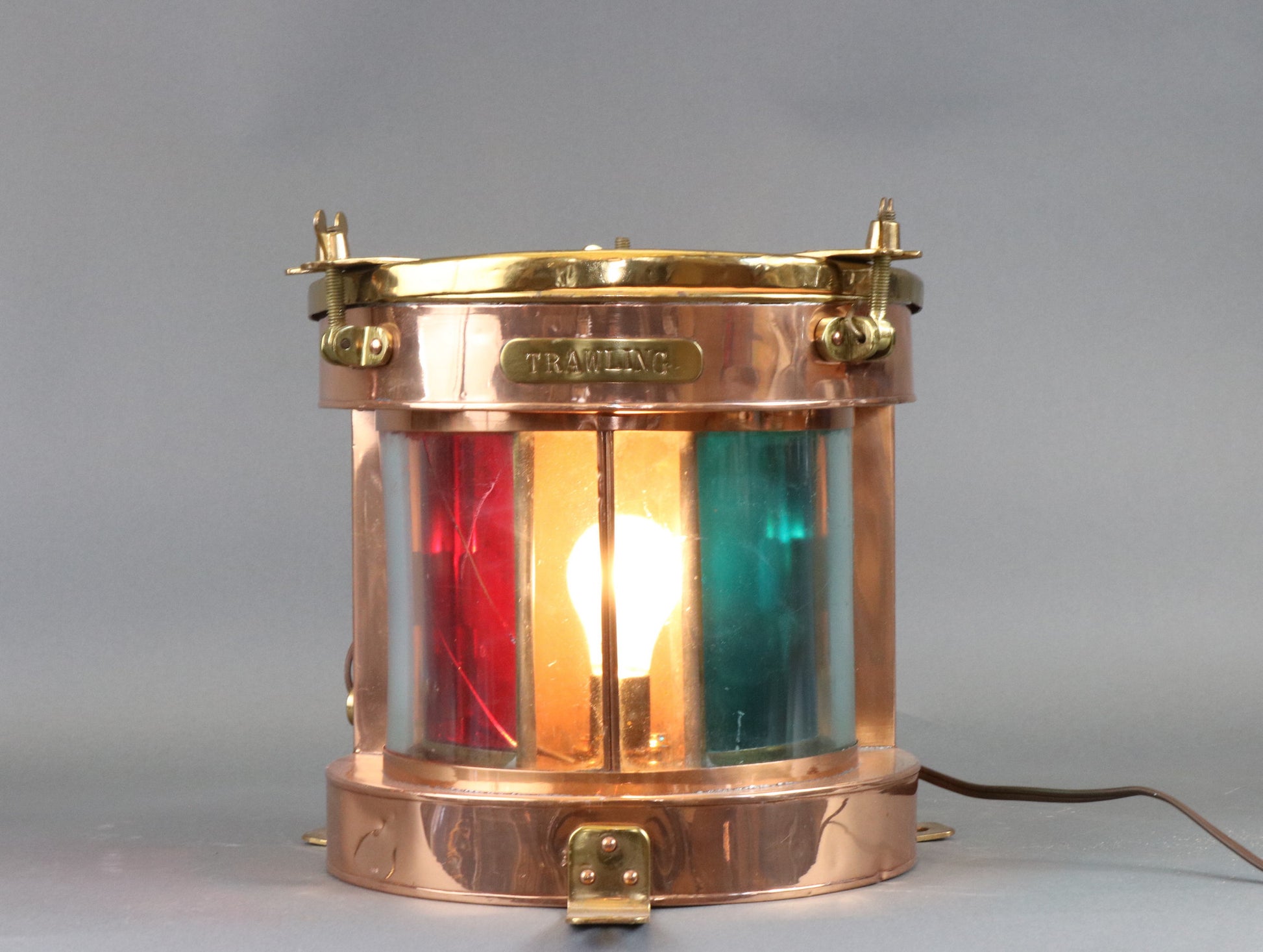 Rare Copper and Brass Trawling Lantern - Lannan Gallery