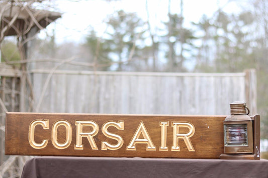 Unique Nameboard "Corsair" | Authentic Port Lantern - Lannan Gallery