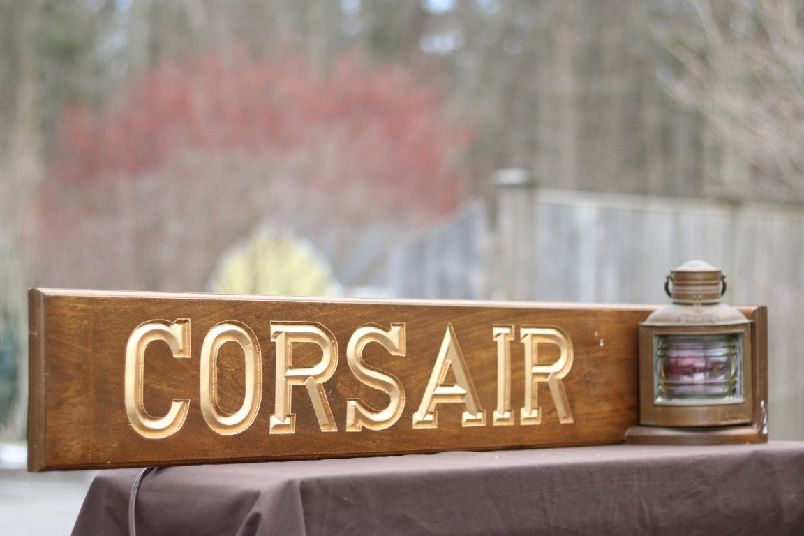 Unique Nameboard "Corsair" | Authentic Port Lantern - Lannan Gallery