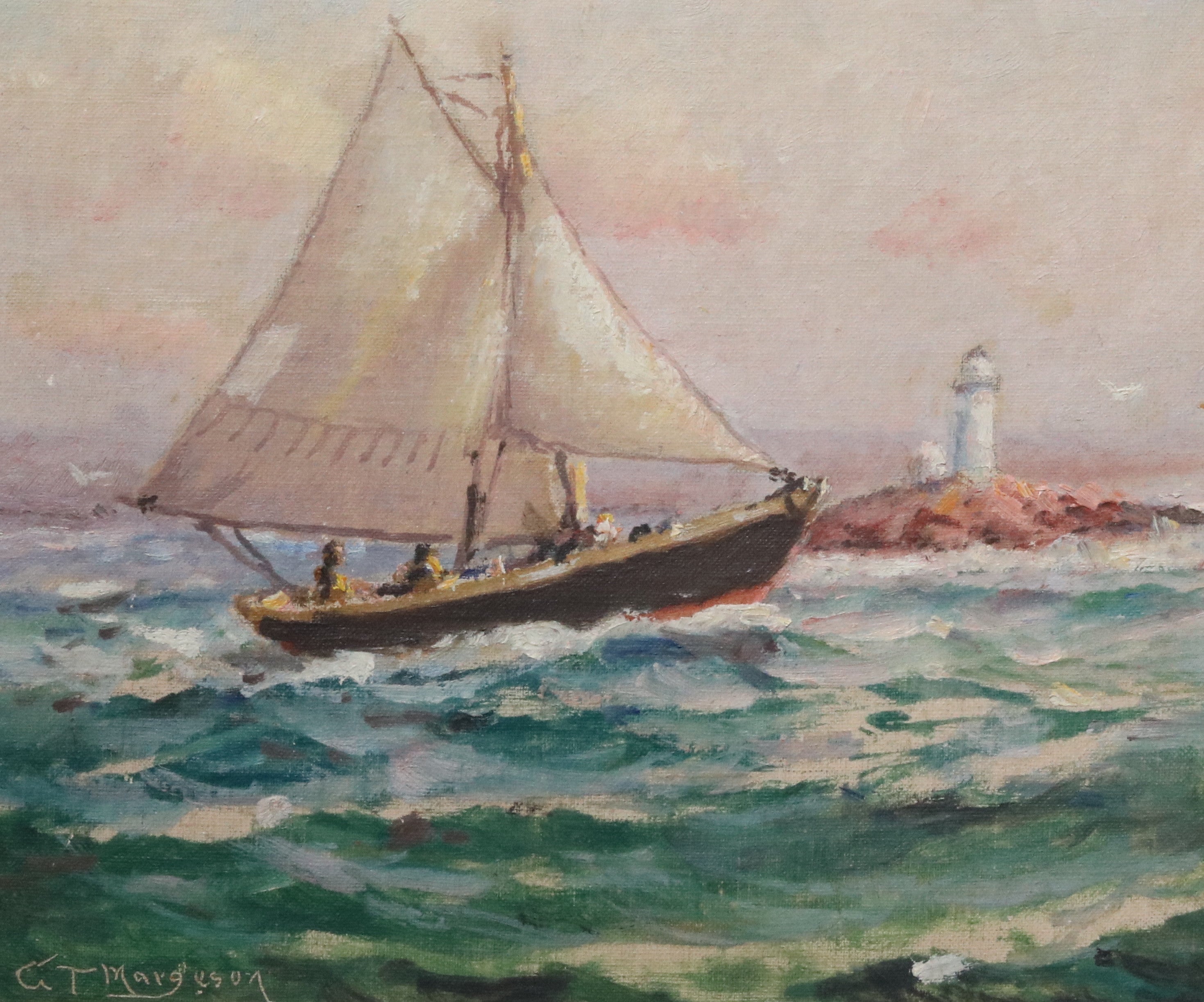 Oil on Board of a Sloop – Lannan Gallery