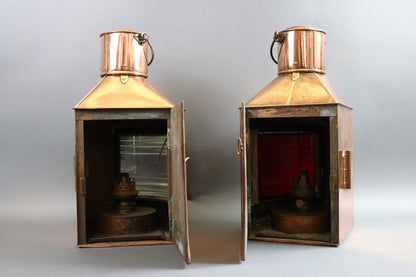 Polished Copper Port & Starboard Lanterns - Lannan Gallery