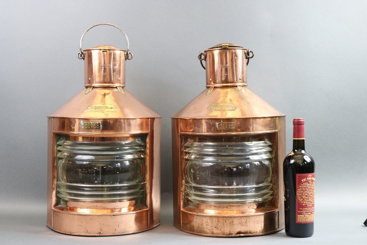 Polished Copper Port & Starboard Lanterns - Lannan Gallery
