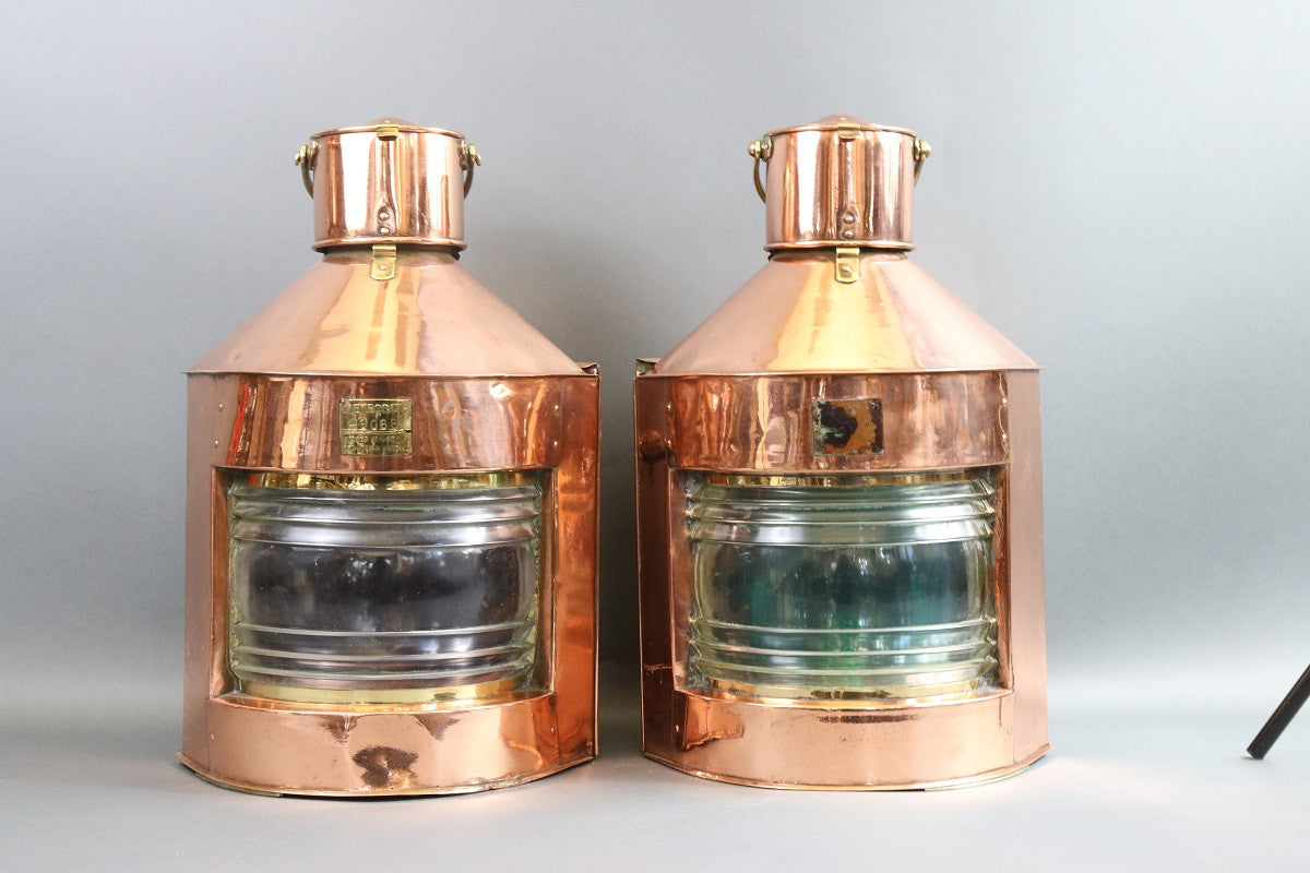 Solid Copper Port & Starboard Lanterns by Meteorite - Lannan Gallery