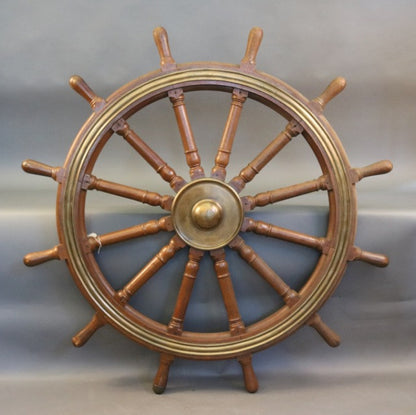 Twelve-Spoke Varnished Ship's Wheel, 60" - Lannan Gallery