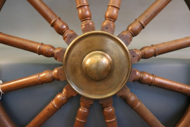 Twelve-Spoke Varnished Ship's Wheel, 60" - Lannan Gallery