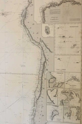 Original Imray & Son Chart of South Pacific, 1876 - Lannan Gallery