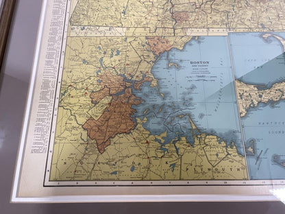 Map Of Massachusetts Circa 1920 - Lannan Gallery
