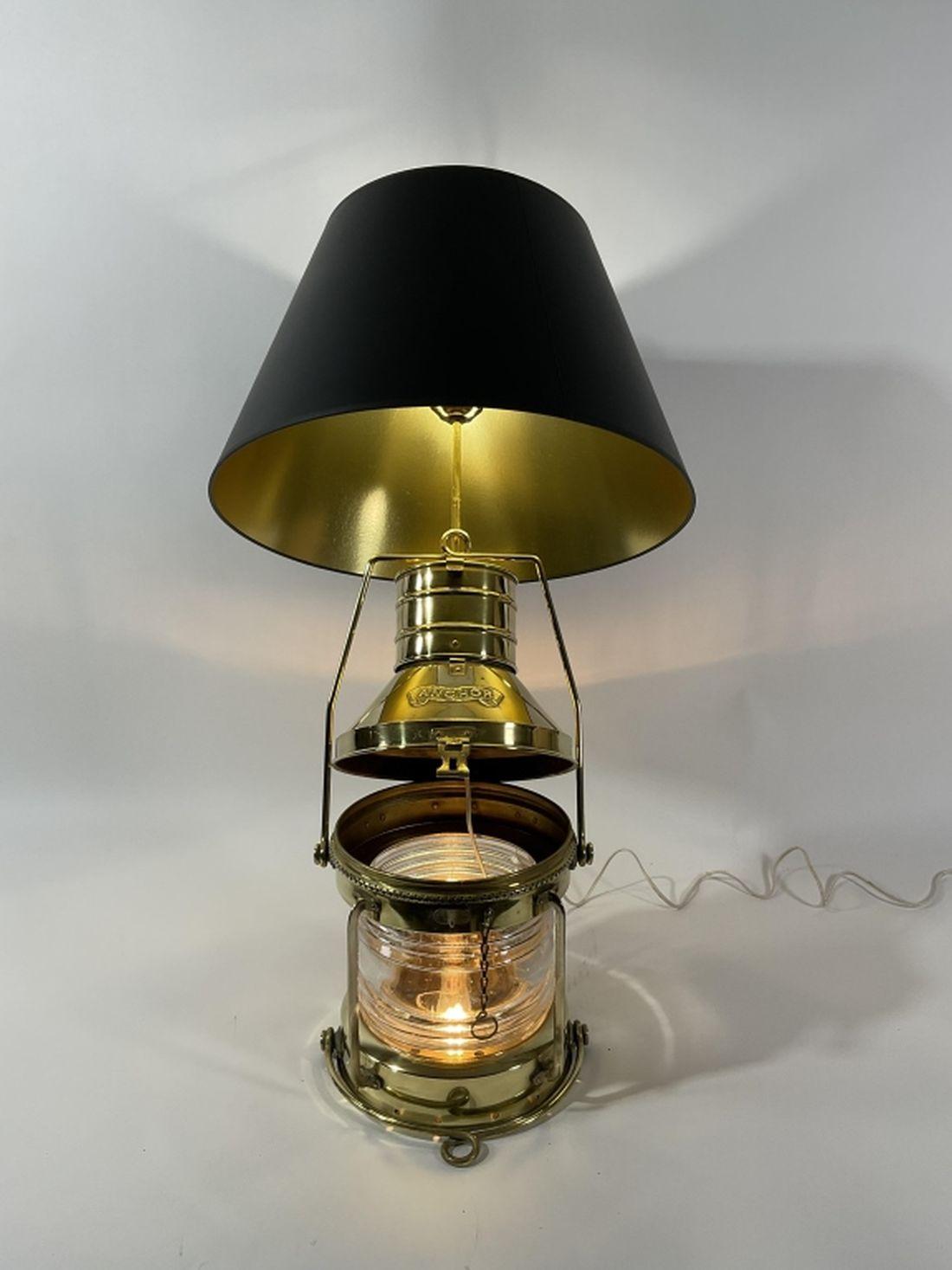 Ship Anchor Lantern With Fresnel Lens - Lannan Gallery