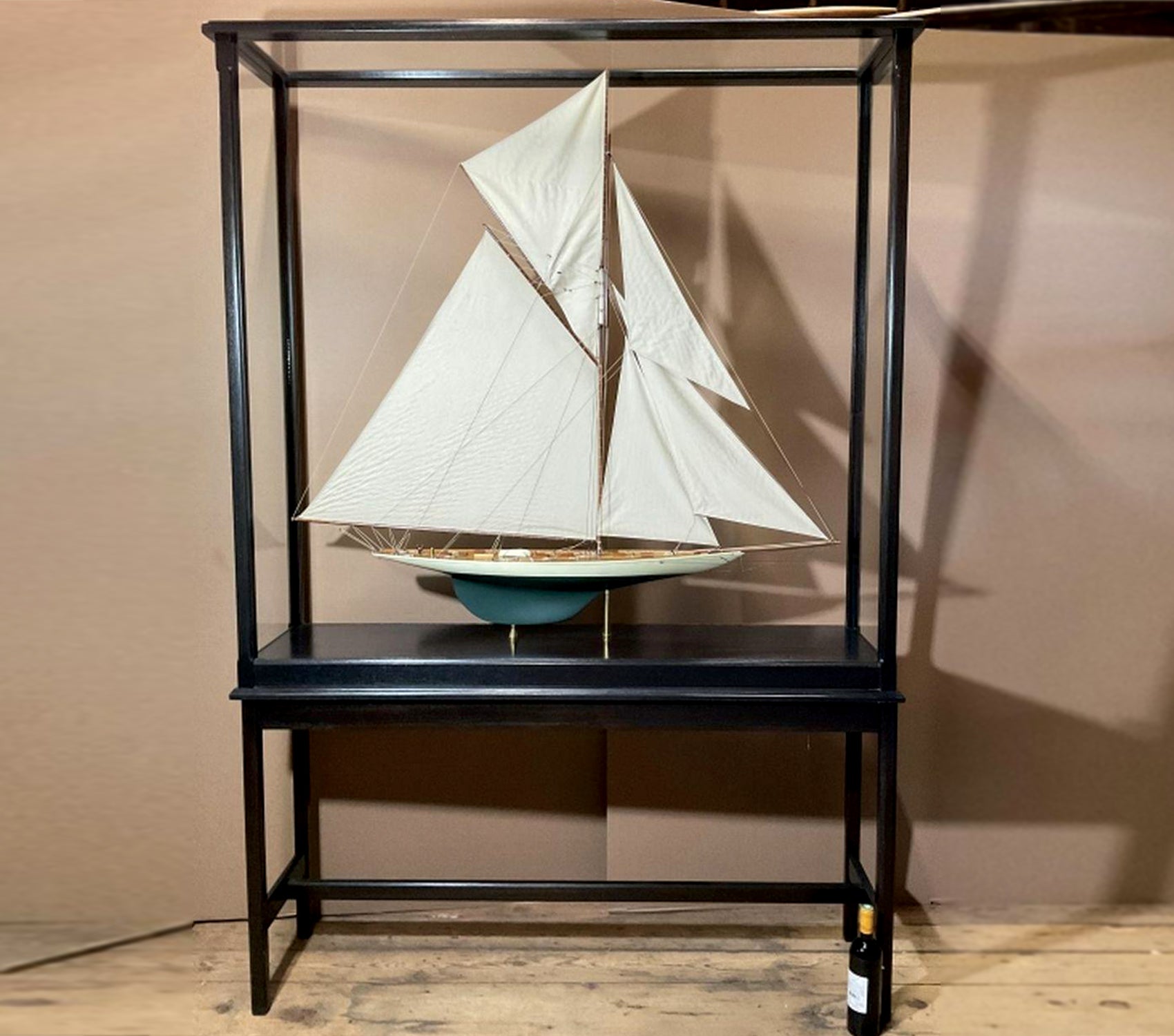 Large Cased Model Of America's Cup Yacht Defender - Lannan Gallery