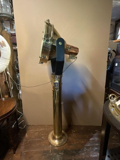 Brass Ship's Searchlight On Stand - Lannan Gallery