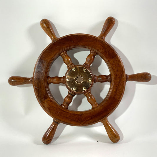 17 Inch Varnished Six Spoke Yacht Wheel - Lannan Gallery