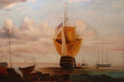 English Ship of the Line Painting - Lannan Gallery