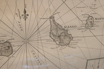 Original 19th-Century Chart of Cape Verde Islands - Lannan Gallery