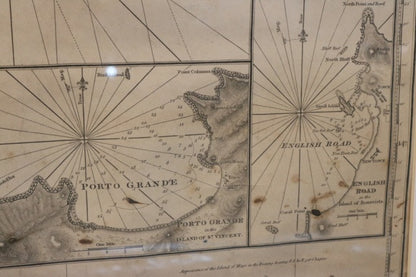 Original 19th-Century Chart of Cape Verde Islands - Lannan Gallery