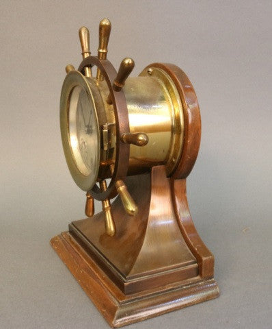Ship's Bell Clock with Wheel - Lannan Gallery