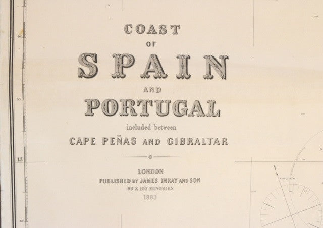 Original Imray & Son Spain & Portugal Chart, 1883 - Lannan Gallery
