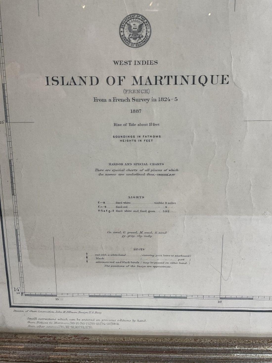 Martinique Chart from 1887 - Lannan Gallery