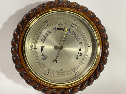 Nautical Barometer with Rope Carved Trim - Lannan Gallery