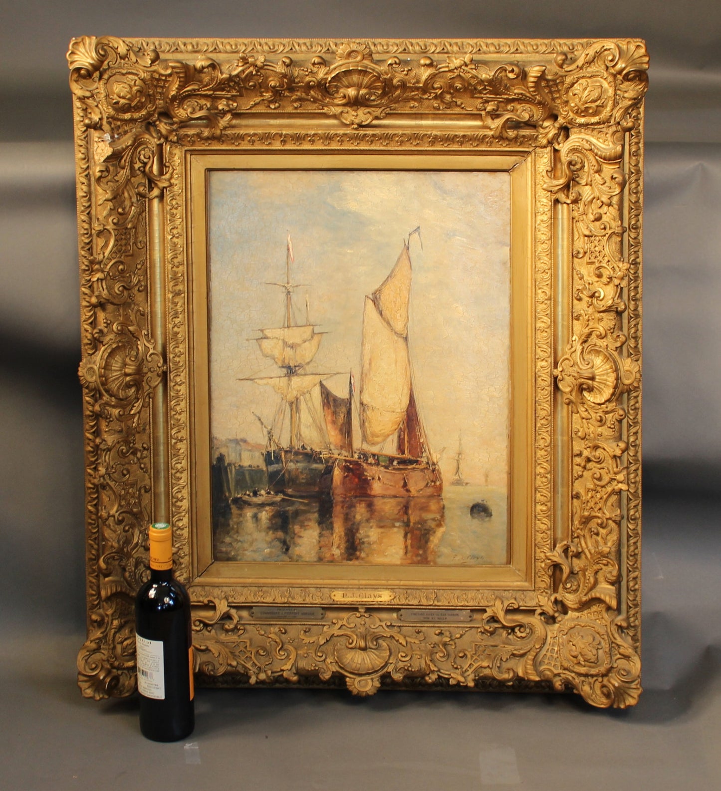 Oil on Canvas by P.J. Clays, Gift to J.P. Morgan, 1897 - Lannan Gallery