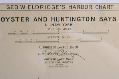 Original Early 1900's Chart of Long Island - Lannan Gallery